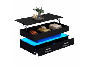 Table basse rectangulaire coloris noir ROLIPO - 50 cmx100 cm