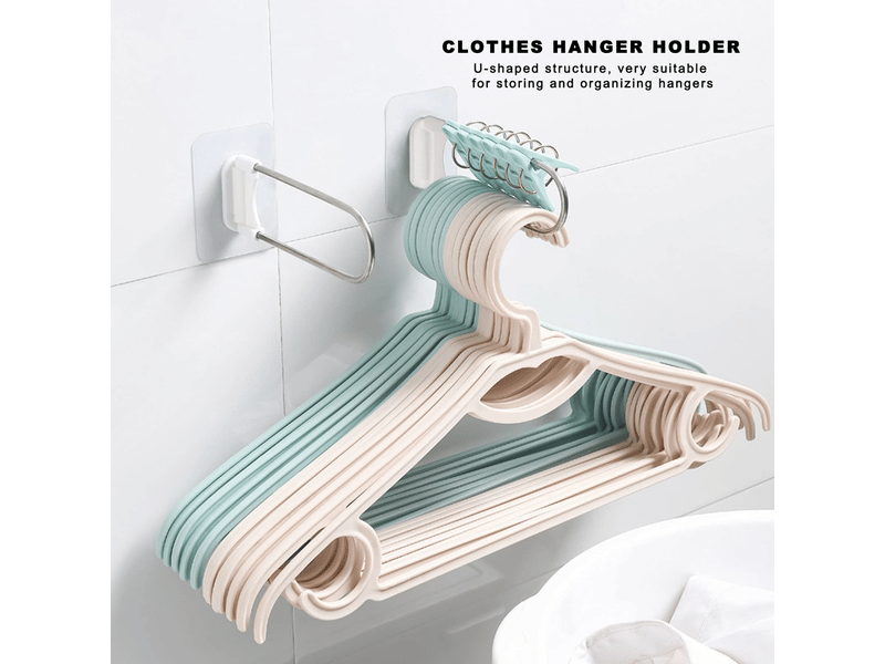 Organisateur de cintres en acier inoxydable en forme de u pour salle de bain, balcon, blanc  - Conforama B