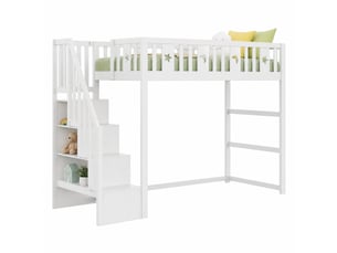 Lit mezzanine 90x200 cm VIVRYN   coloris blanc