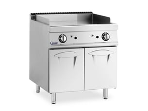 Plancha gaz 12 kw lisse 50 300 °c propane lpg gaz naturel armoire intégrée acier inoxydable acier chromé argent métallisé 14_0009531