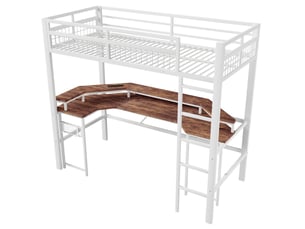 Lit mezzanine 90x200 cm <strong>MODENUIT </strong>  <strong></strong> coloris blanc