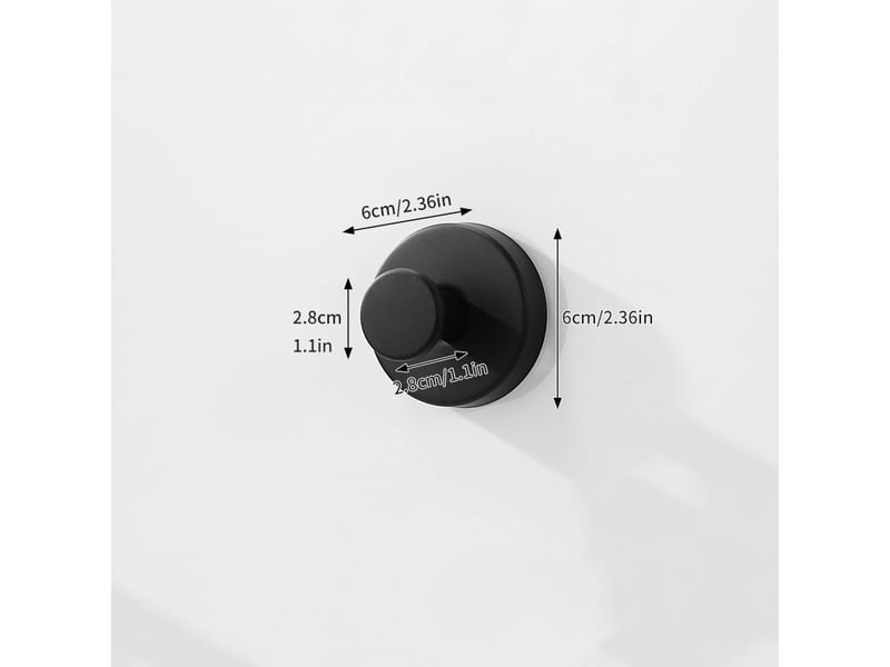  Lot de 6 crochet à ventouse - à amovible sans perçage - mural en acier inoxydable pour cuisine, salle de bain, (noir  - Conforama B