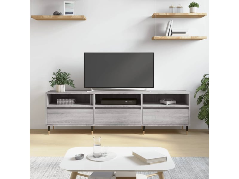  Meuble tv - banc tv - meuble de rangement sonoma gris 150x30x44,5 cm bois d'ingénierie  - Conforama B