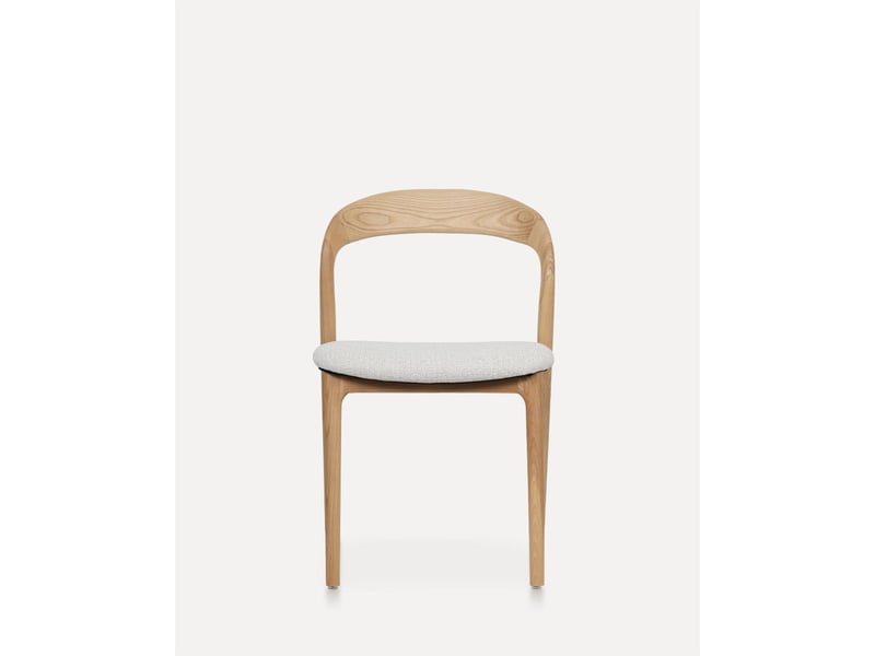  Chaise de salle à manger bois naturel chaise teinte naturelle et blanc cassé  - Conforama E
