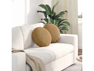 Lot de 2 coussins de siège, coussins décoratifs marron ø 40 x 13 cm velours cf59934