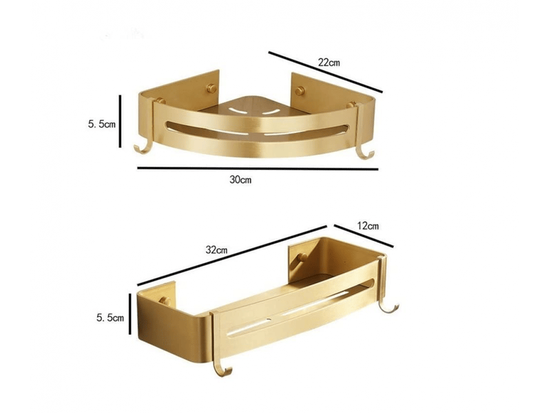  Étagère d'angle flottante pour salle de bain brossé - support mural compact pour shampooings et cosmétiques - surface antirouille et design élégant  - Conforama B