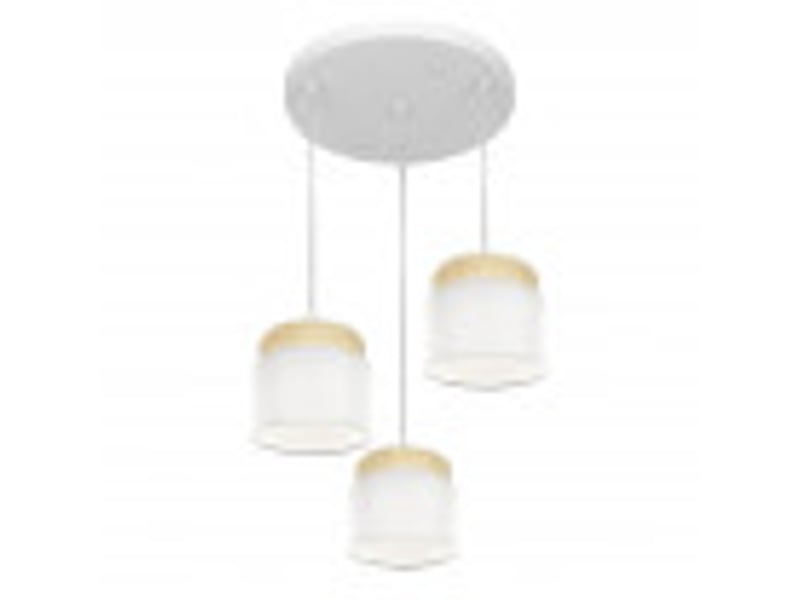  Plafonnier suspendu fabrilamp kandy naturelblanc 3 x e27 hauteur réglable 45-108 cm 39x39 cm 174283001 - Conforama B