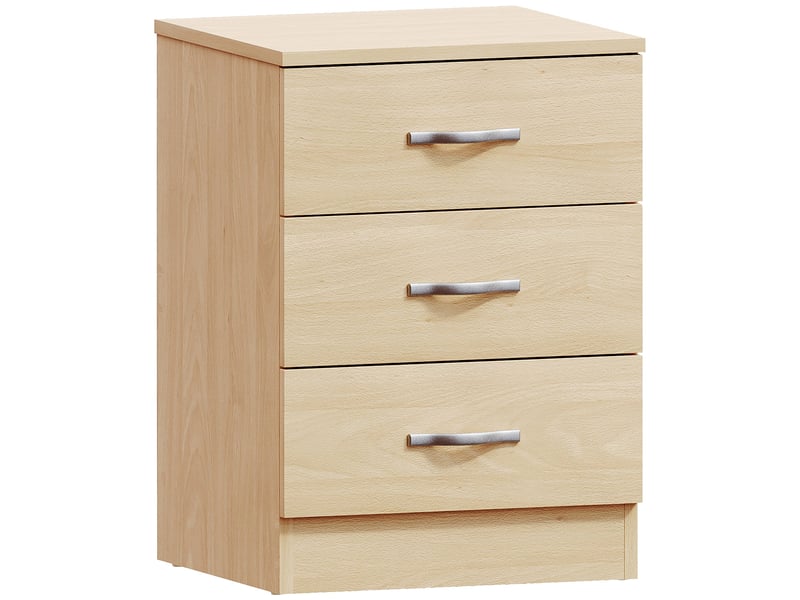  Table de chevet riano, commode de nuit, chambre, rangement, 56x40x36cm, 3 tiroirs, pin 333451 - Conforama A