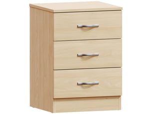 Table de chevet riano, commode de nuit, chambre, rangement, 56x40x36cm, 3 tiroirs, pin