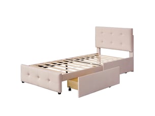 Lit simple 90x200 cm coloris beige