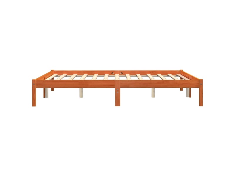 Lit double- lit adulte -  cadre de lit sans matelas  marron 150x200cm bois pin massif  - Conforama D