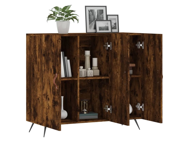  Buffet - bahut - meuble de rangement chêne fumé 90x34x80 cm bois d'ingénierie  - Conforama D