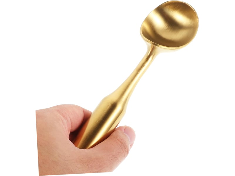  Cuillère à crème glacée inox dorée manche long antiadhésive facile à nettoyer pour boules de fruits glace et pâte à biscuits outil polyvalent  - Conforama C