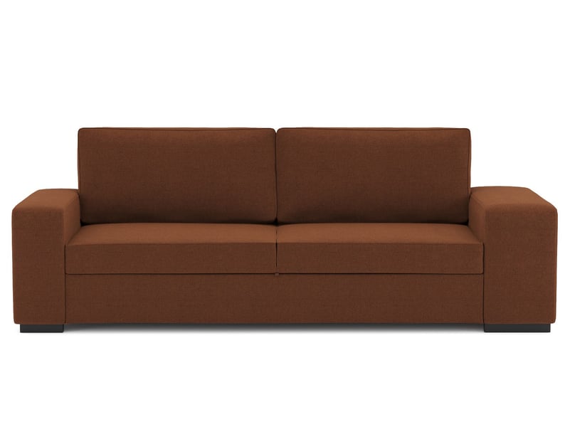 Canape droit convertible 3 places ZACK coloris terracotta - Conforama A