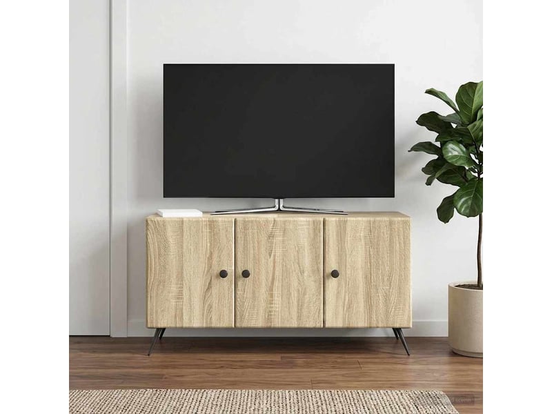  Meuble tv - banc tv - meuble de rangement chêne sonoma 99 x 34,5 x 50 cm bois d'ingénierie  - Conforama B
