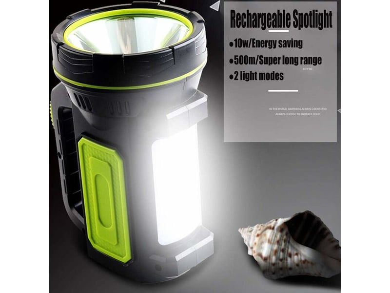  Lampe torche led puissante usb 300 lumens 1800 mah avec lumière latérale lampe de poche etanche haute puissance et réflecteur portable ip65  - Conforama C