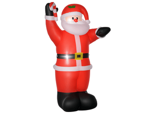 Décoration de noël gonflable, père noël de 2,4 m avec éclairage led et canne de noël