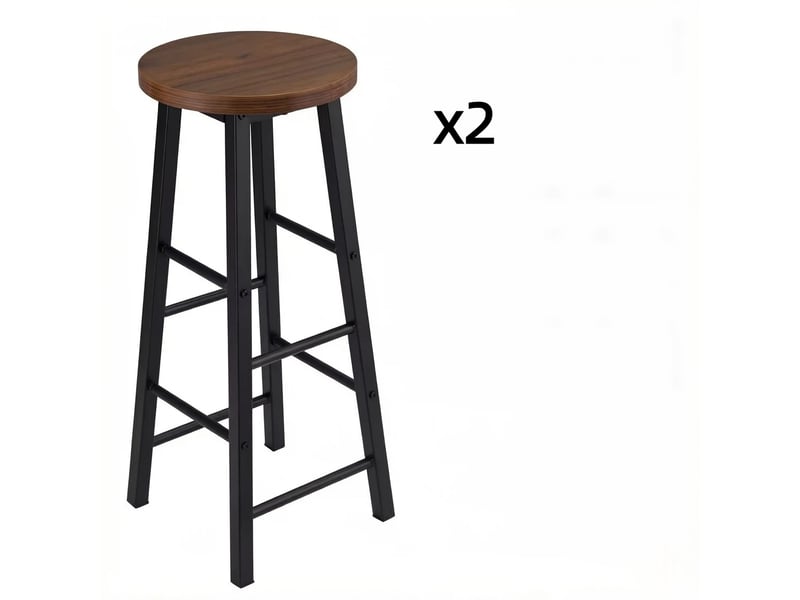  Tabourets de petit-déjeuner élégance lot de 2, style bistrot, avec repose-pieds, bar et cuisine  - Conforama A