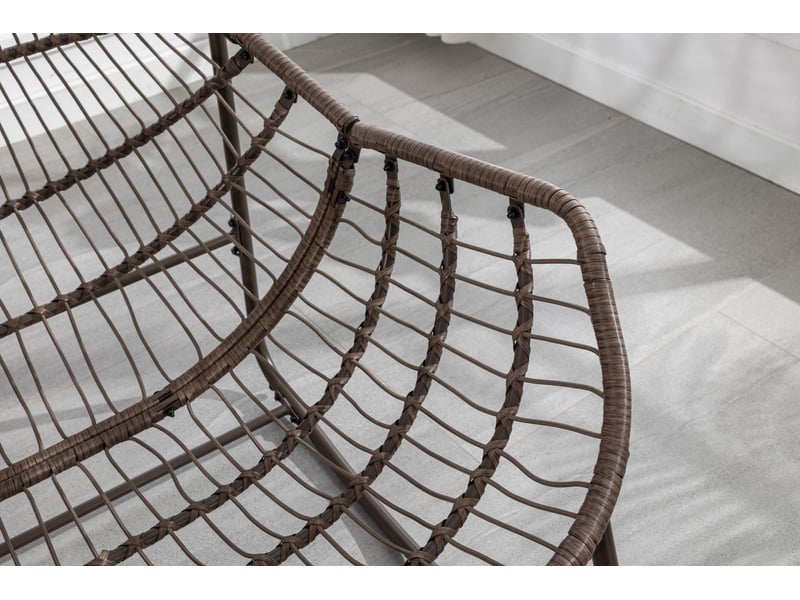  Fauteuil à bascule d'extérieur en résine tressée gris foncé W2021P459057 - Conforama E