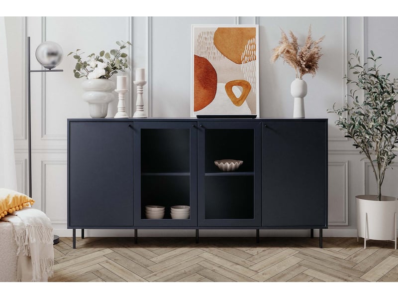 Buffet 4 portes NAVY BLUE W coloris bleu marine - Conforama X