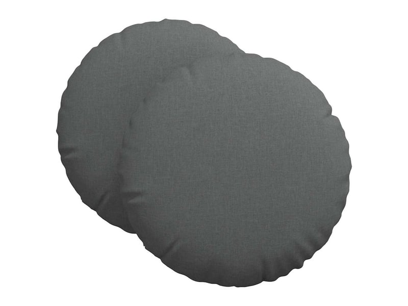  Lot de 2 coussins de siège, coussins décoratifs tissu gris foncé ø80 x 29 cm cf59832  - Conforama A