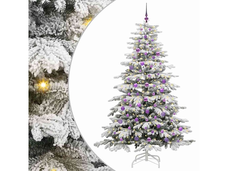  Sapin de noël, arbre de noël artificiel à branches articulées blanc 210 cm shl3559  - Conforama A