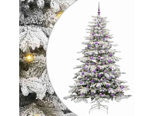 Sapin de noël, arbre de noël artificiel à branches articulées blanc 210 cm shl3559