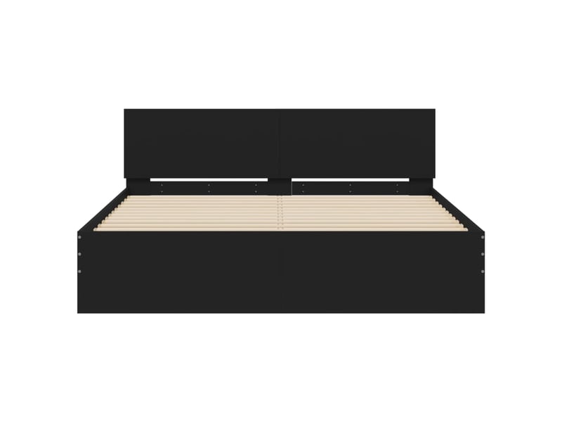  Lit double- lit adulte -  cadre de lit sans matelas noir 150x200 cm  - Conforama D