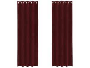 Lot de 2 rideaux, rideaux de fenêtre bordeaux 140 x 245 cm velours cf44011