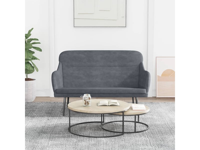  Banc chambre, banc de lit gris foncé 110x76x80 cm velours shl52842  - Conforama B