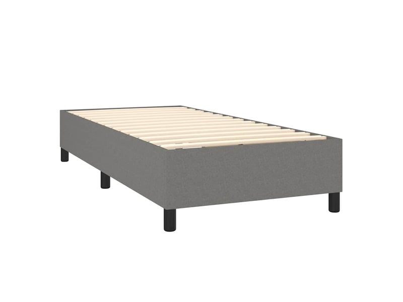  Lit simple- lit adulte -  cadre de lit à lattes gris foncé 80x200 cm tissu  - Conforama C