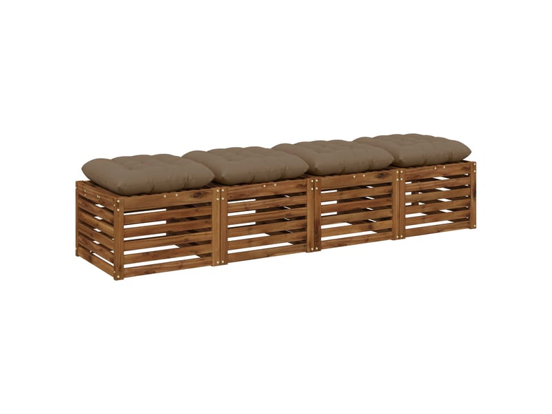  Lot de 4 coussins de siège, coussins d'assise vianen 100 % polyester taupe cf60847  - Conforama C