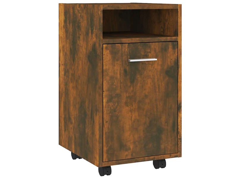 Armoire appoint à roues chêne fumé 33x38x60cm bois d'ingénierie  - Conforama A