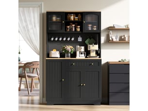 Buffet 5 porte(s) 1 tiroir(s) OKMYHOME - 103.5 cm coloris noir