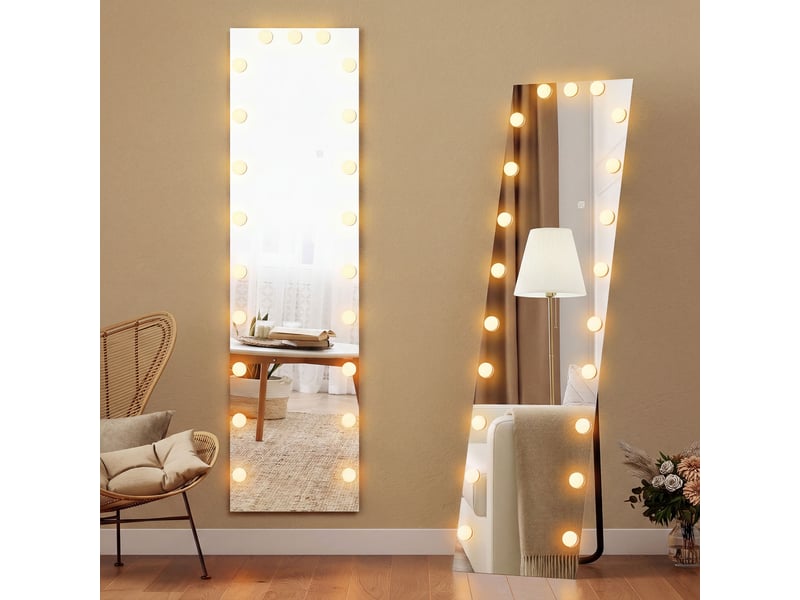  Miroir sur pied pleine longueur 150 x 40 cm, éclairage led rgb avec 21 ampoules, 7 couleurs, interrupteur tactile et fonction mémoire.  - Conforama C