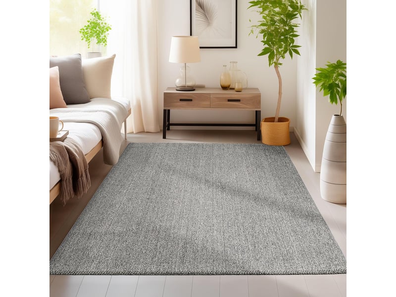 Tapis naturel aspect jute gris 240x340cm LOOM2403404300GREY - Conforama B