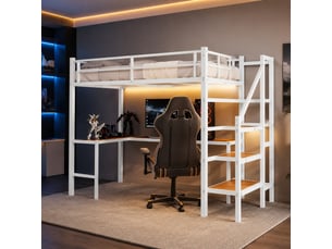 Lit mezzanine 90x190 cm <strong>HAUSS SPOLE</strong> <strong></strong> coloris blanc