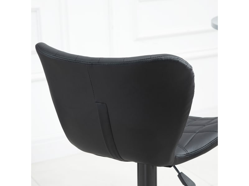  Tabourets de bar lot de 2 réglables et pivotants à 360° - lpospi - dossier mi-haut, similicuir - noir 57 × 58 × 87-107 cm  - Conforama C