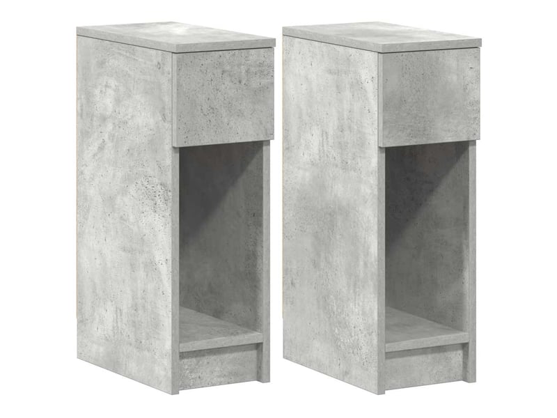 Lot de 2 tables de chevet - cabinet de chevet - table de nuit avec tiroir gris béton 20x36x60 cm - Conforama A
