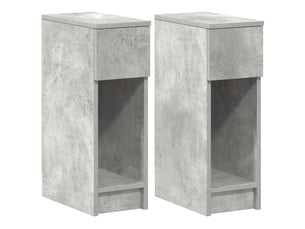 Lot de 2 tables de chevet - cabinet de chevet - table de nuit avec tiroir gris béton 20x36x60 cm