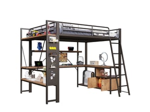 Lit mezzanine 140x200 cm <strong>MODENUIT </strong> <strong></strong> coloris noir