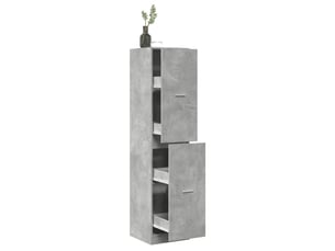 Meuble de rangement, armoire d'apothicaire gris béton 40x41x174,5 cm bois ingénierie