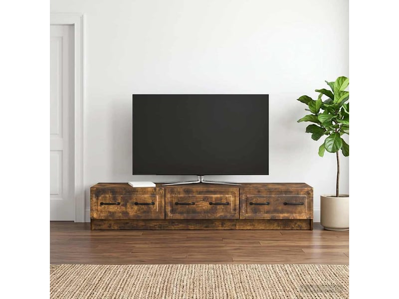  Meuble tv - banc tv - meuble de rangement 147 x 34,5 x 27 cm chêne fumé bois d'ingénierie  - Conforama B