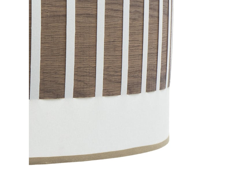  Fabrilamp ivanna lampe à poser marron blanc effet bois foncé, abat-jour cylindrique textile, 1 x e14, 43 cm 188471084 - Conforama C