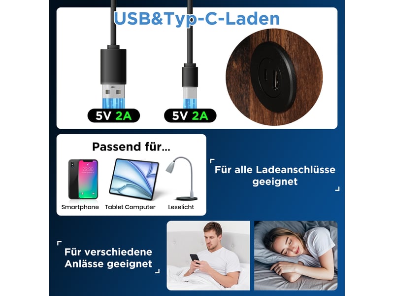  Lit simple 90x190 cm lit coffre 1 personne cadre de lit avec chargeur usb type c et 2 tiroirs, lin gris (matelas non inclus)  - Conforama R
