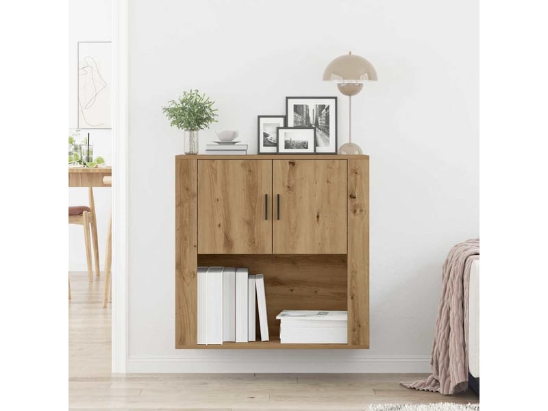  Meuble mural, armoire de rangement chêne artisanal 80x33x80 cm bois d'ingénierie  - Conforama D