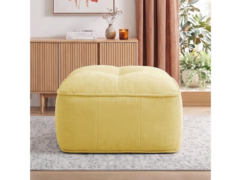  Pouf polyester-jaune SF20260305024 - Conforama C