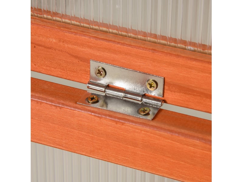  Mini-serre 90x46x40 cm toit ouvrant bois et polycarbonate orange  - Conforama C