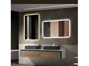 Miroir rectangulaire de salle de bain coloris argenté <strong>DESMIU</strong>  <strong></strong> - 120 cm x 60 cm