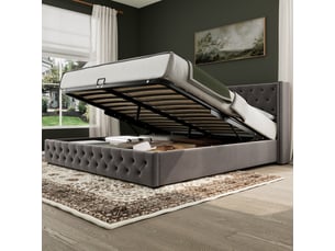 Lit coffre 180x200 cm ZERBACO   coloris gris
